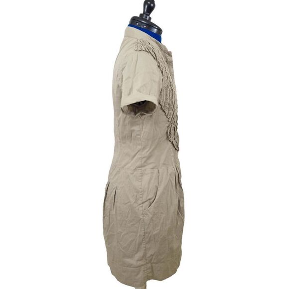 BCBGMaxAzria Beige Frill Collar Dress - Picture 3 of 4